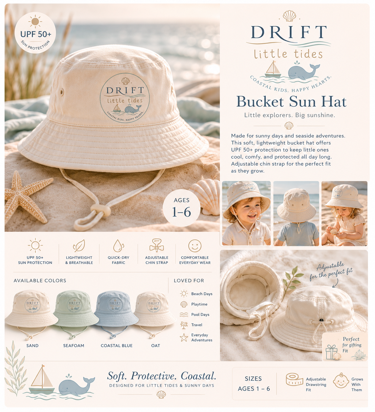 DRIFT Little Tides™ Bucket Sun Hat