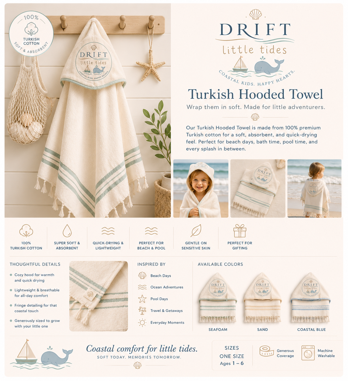 Hooded Turkish Beach Towel